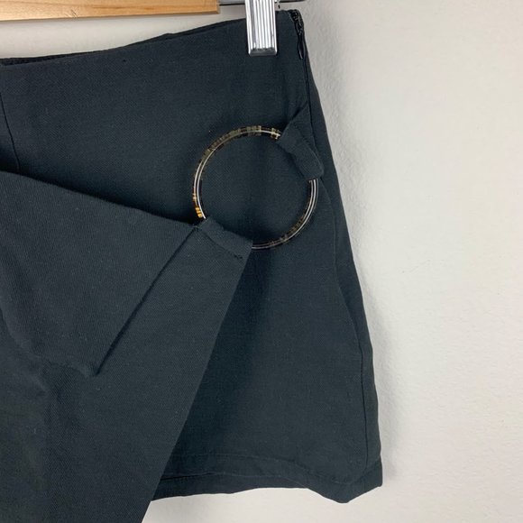 Zara Black Short Skirt Ring Detail Size Small - Picture 3 of 5
